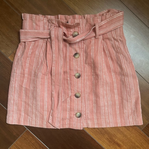 Top Shop Linen Blend paper bag Skirt 4P - Picture 1 of 7